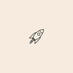Rocket icon flat vector design.