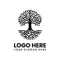 Stylized tree of life vector graphic. Symbolic nature design