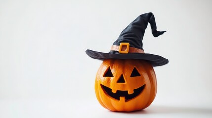 Halloween Jack-o'-lantern witch hat, studio shot, holiday decor, for social media
