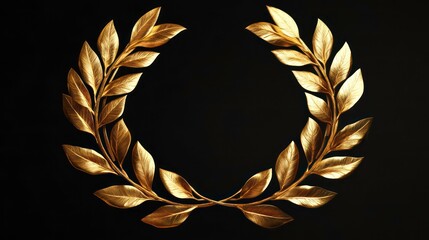 A golden laurel wreath crown, symbolizing victory and achievement. Ideal for projects related to royalty, leadership, success, or awards