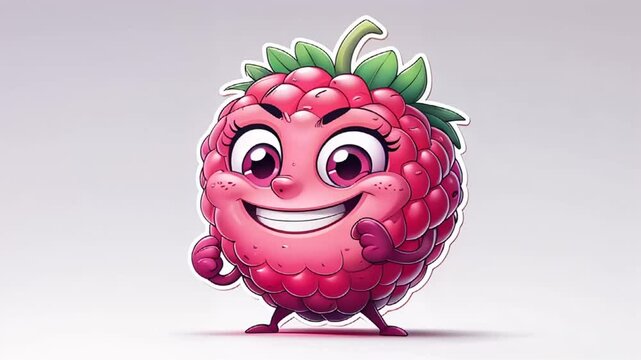 cute happy cartoon  raspberry