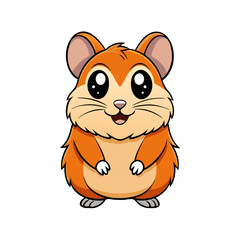 Obraz premium a cute cartoon hamster with big eyes, smiling cheerfully