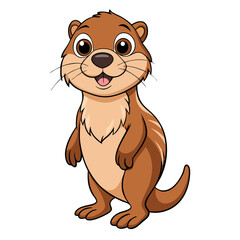 Fototapeta premium a cute cartoon otter standing upright, with a friendly expression and adorable details
