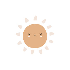 Obraz premium Hand Drawn Boho sun. Naive cute sun, vector illustration. Illustration for nursery