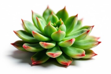 Fototapeta premium Succulent Crassula rupestris isolated on white , mini jade, photography