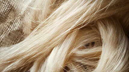 Naklejka premium Intertwined natural fiber strands texture in soft hues a captivating closeup of organic threads. Soft Lattices. Illustration