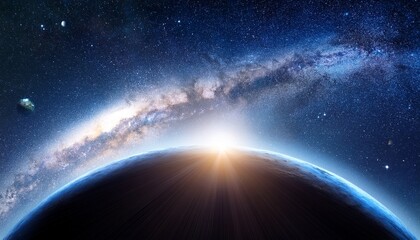 Fototapeta premium planet and space out of world galaxy milky way background ai