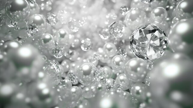 Sparkling pearls and diamonds create a mesmerizing underwater scene full of elegance and luxury