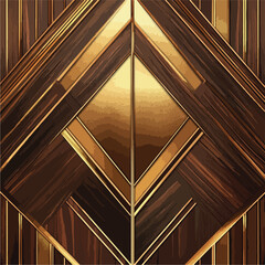Obraz premium Elegant Abstract Wood Paneling with Gold Inlay and Geometric Design
