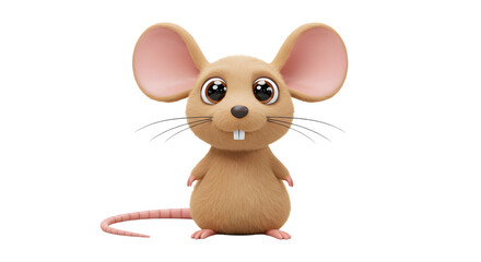 Charming 3D Cartoon Mouse in a Sweet Pose
