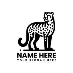Bold cheetah head graphic. Distinct spotted animal design