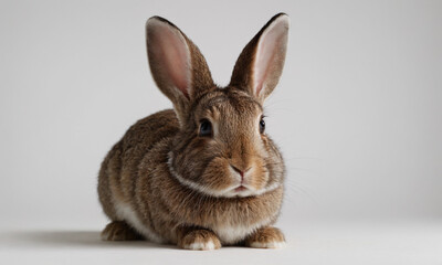 Obraz premium white rabbit on white background