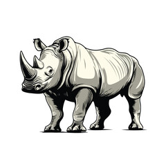 Fototapeta premium Majestic African Savannah Rhinoceros Vector Design