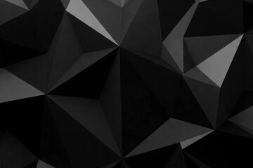 Obraz premium Abstract geometric design with black and dark grey triangles. Modern and structured. 
