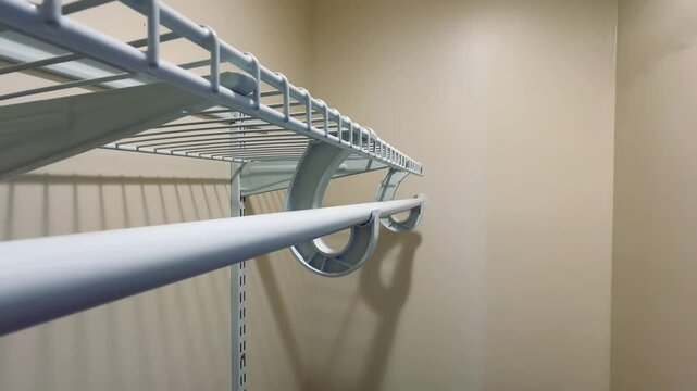 Empty Remodeled Closet in Luxury New Home With Wire Shelving Rack - 2