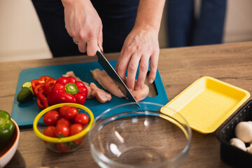 Close Up Of Person Preparing Fresh Food