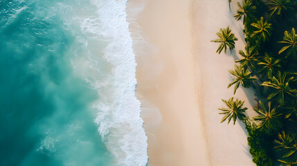 Experience the Tranquility of a Pristine Tropical Beach with Soft White Sand Under the Glorious Sun and Crystal-clear Waters, Perfect for Relaxation and Adventure.