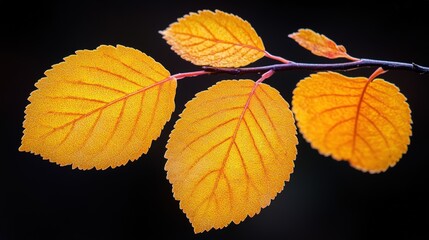 Fototapeta premium Autumn leaves branch close-up