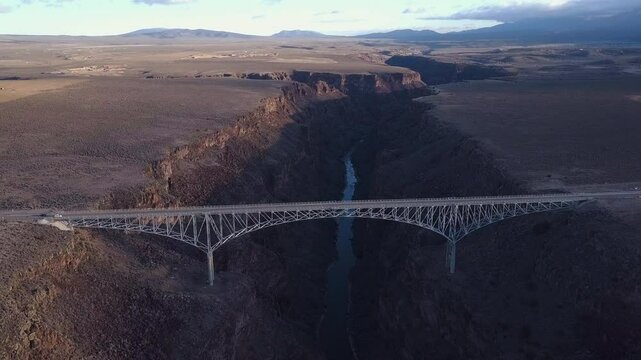 Rio Grande Gorge Bridge NM Aerial Sunrise