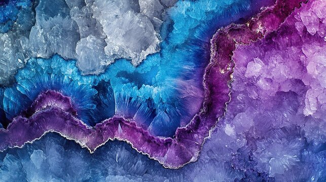 A vivid magnified look at vibrant geode crystal formations with sharp edges