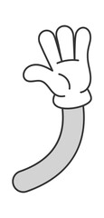 Comic greeting hand animated personage