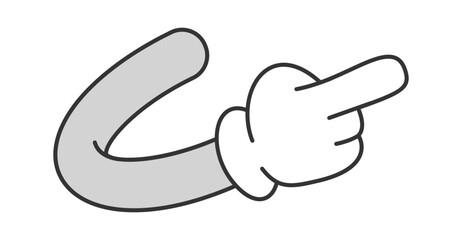Pointing right retro comic hand