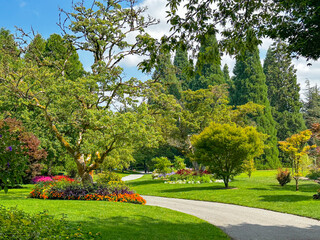 Along the path on a sunny, clear day at the Botanical Garden