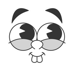 Silly face grimace doodle caricature