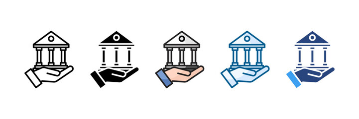 Social Banking Icon Set Multiple Style Collection
