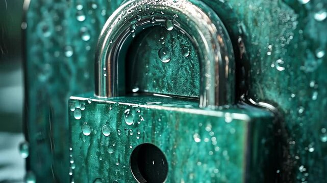 Aqua Padlock: Security and Mystery in Teal