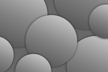 Abstract gray monochrome overlapping circles geometric background design