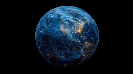 Fototapeta premium Earth at Night: A Stunning View of Our Planet from Space