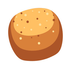 Baked bun sprinkled sesame seeds