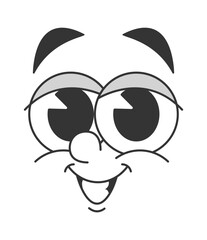 Funny smiling expressive eyes face