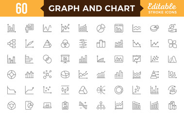 Business graphs and charts icon set. Growing bar graph icons. Statistics, analytics, charts diagrams, data, finance report, income growth, economy statistic,
