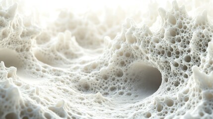 Naklejka premium Abstract White Cave: A 3D Render of a Porous, Textured Surface