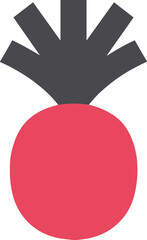 Obraz premium Red pineapple icon, abstract tropical fruit design