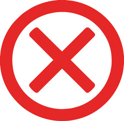 Obraz premium Red X icon, indicating cancel and error