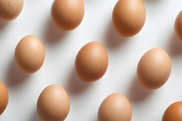 Brown Eggs on White Background