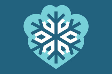 Heart-Shaped Snowflake Vector