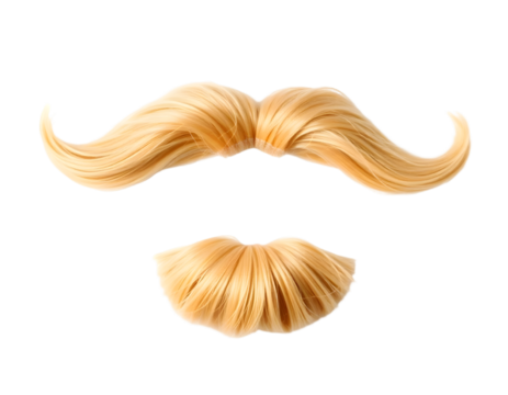 Blonde Mustache and Beard Set on Transparent Background
