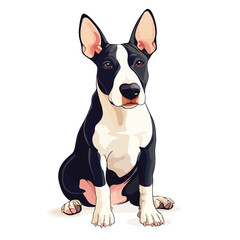 Full Body Bull Terrier Dog Vector Illustration
