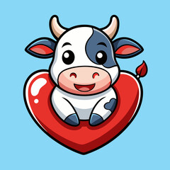 cow with heart