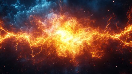 Fiery, icy energy clash; cosmic background; game design