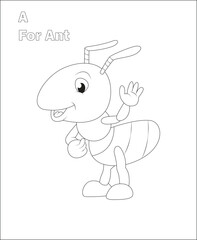 ABC Letter coloring page | coloring book page | line art |vector art for kids and adults.