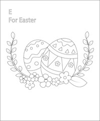 ABC Letter coloring page | coloring book page | line art |vector art for kids and adults.