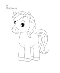 ABC Letter coloring page | coloring book page | line art |vector art for kids and adults.