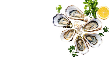 Oysters isolated on white background