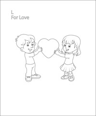 ABC Letter coloring page | coloring book page | line art |vector art for kids and adults.