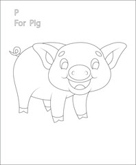 ABC Letter coloring page | coloring book page | line art |vector art for kids and adults.